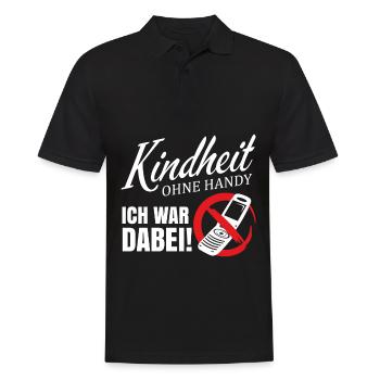 Kindheit ohne Handy - 80er 90er 70er Spruch - Männer Poloshirt - Schwarz - Vorne - Kai (181cm)