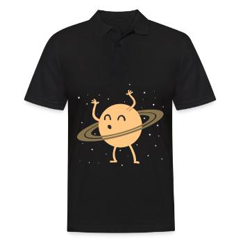 Saturn Rings Planet cadeau amusant - Polo Homme - noir - Devant - Kai (181cm)