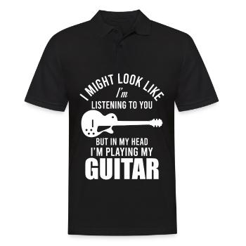 Gitarre lustige Sprüche Musik - Männer Poloshirt - Schwarz - Vorne - Kai (181cm)