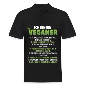 Vegan funny vegans - Men's Polo Shirt - black - Front - Kai (181cm)