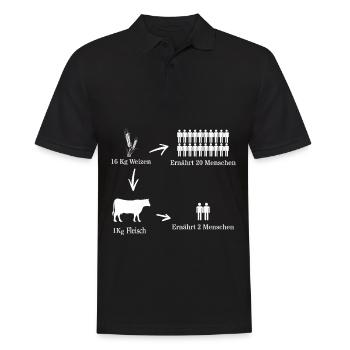 Vegan - Männer Poloshirt - Schwarz - Vorne - Kai (181cm)