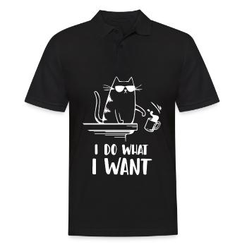 I do what I want cat - Men's Polo Shirt - black - Front - Kai (181cm)