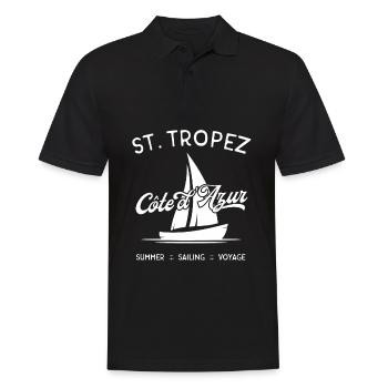 Saint Tropez Côte d´ Azur Summer Sailing Voyage - Männer Poloshirt - Schwarz - Vorne - Kai (181cm)