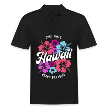 Hawaii Good Times Beach Paradise - Männer Poloshirt - Schwarz - Vorne - Kai (181cm)