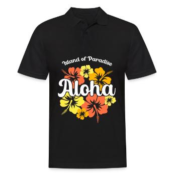 Aloha Island Of Paradise - Männer Poloshirt - Schwarz - Vorne - Kai (181cm)