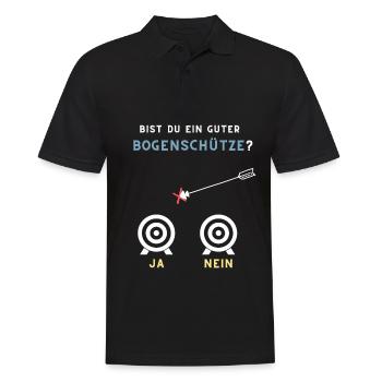 Bist du ein guter Bogenschütze ja nein - Männer Poloshirt - Schwarz - Vorne - Kai (181cm)