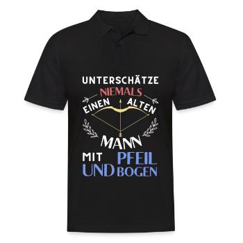 Unterschätze niemals einen alten Mann - Männer Poloshirt - Schwarz - Vorne - Kai (181cm)