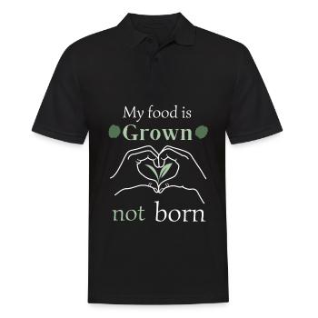 my food is grown not born - Männer Poloshirt - Schwarz - Vorne - Kai (181cm)