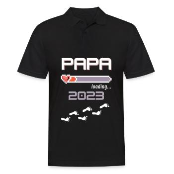 Papa 2023 loading... - Männer Poloshirt - Schwarz - Vorne - Kai (181cm)