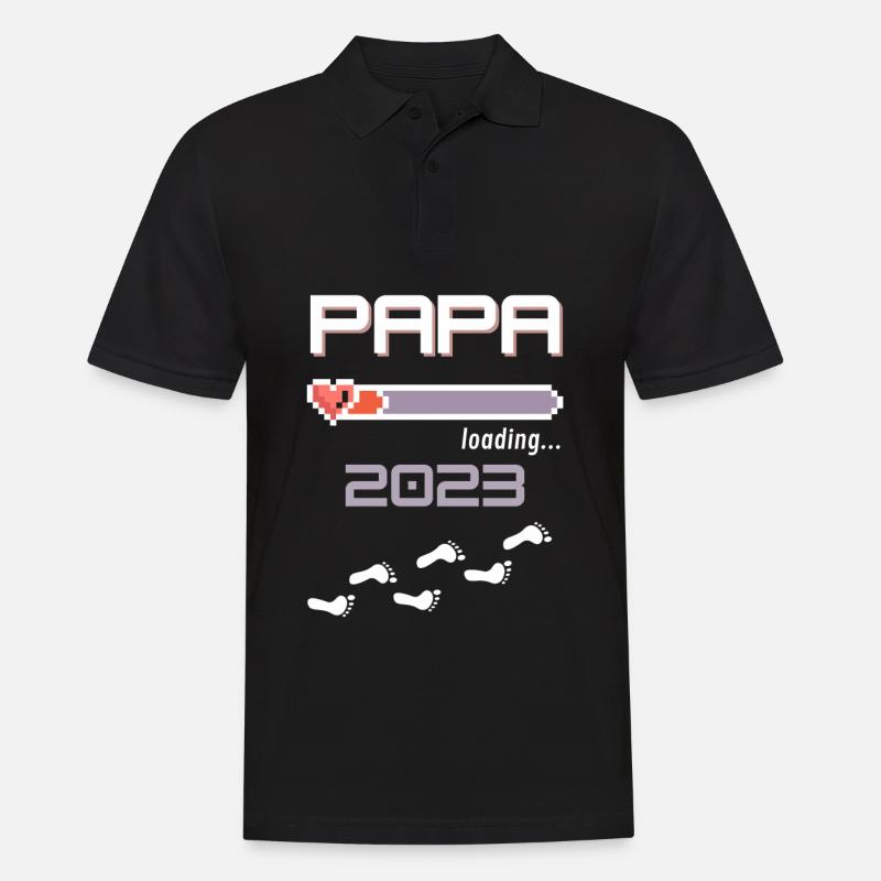 Papa 2023 loading... - Männer Poloshirt - Schwarz