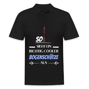 So sieht ein richtig cooler Bogenschütze aus - Männer Poloshirt - Schwarz - Vorne - Kai (181cm)