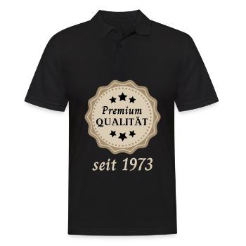 Premium Qualität seit 1973 - Männer Poloshirt - Schwarz - Vorne - Kai (181cm)