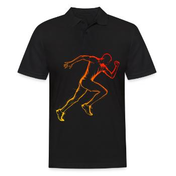 Cross Country Running Men Jogging Running - Men's Polo Shirt - black - Front - Kai (181cm)