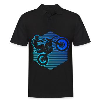 Dirt Bike Dirtbike Supermoto Dirt Biker Freestyle - Polo Homme - noir - Devant - Kai (181cm)