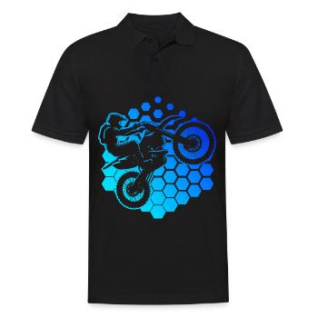 Women's Dirt Bike Supermoto Dirt Bike Dirt Biker - Men's Polo Shirt - black - Front - Kai (181cm)