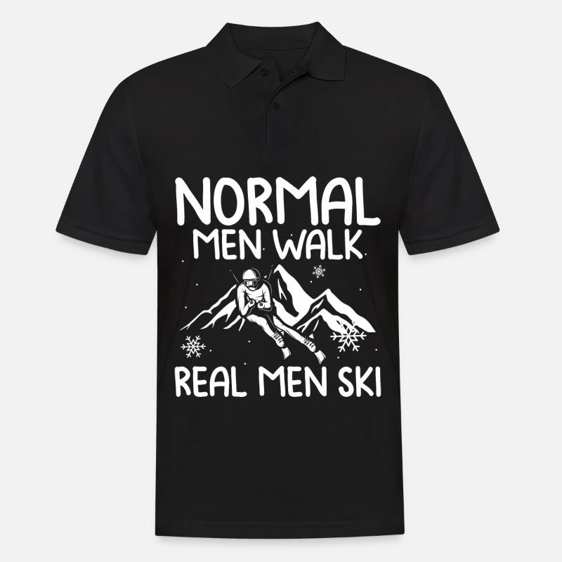 Ski - Männer Poloshirt - Schwarz