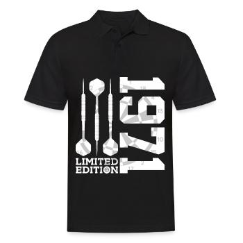 LIMITED EDITION 1971 DARTS 55. GEBURTSTAG - Männer Poloshirt - Schwarz - Vorne - Kai (181cm)