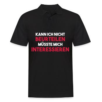 KANN ICH NICHT BEURTEILEN Geschenk - Männer Poloshirt - Schwarz - Vorne - Kai (181cm)