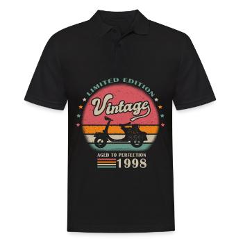 vintage Roller 1998 Geburtstagsgeschenk 23 Jahre - Männer Poloshirt - Schwarz - Vorne - Kai (181cm)