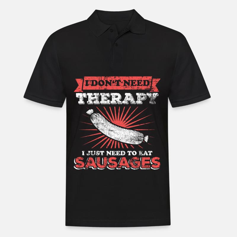 Würstchen Wurst Fleisch - Männer Poloshirt - Schwarz