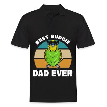 Budgerigar Papa | Pets Birds Animals Gift - Men's Polo Shirt - black - Front - Kai (181cm)