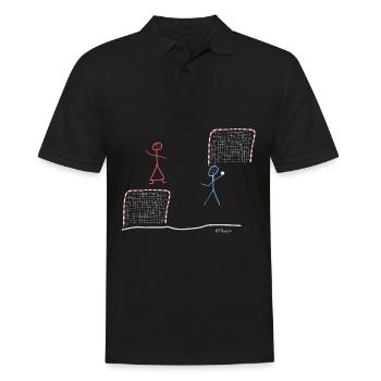 Figure de bâton de handball, entraînement de loisir - Polo Homme - noir - Devant - Kai (181cm)