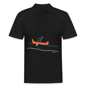 Kajak Strichmännchen, Sport Freizeit Kanu Wasser - Männer Poloshirt - Schwarz - Vorne - Kai (181cm)