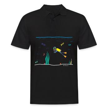 Diver stick figure, scuba oxygen - Men's Polo Shirt - black - Front - Kai (181cm)