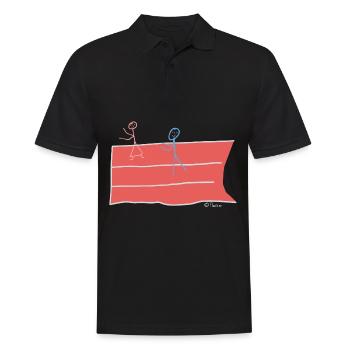 Bonhomme allumette, compétition de course de vitesse - Polo Homme - noir - Devant - Kai (181cm)
