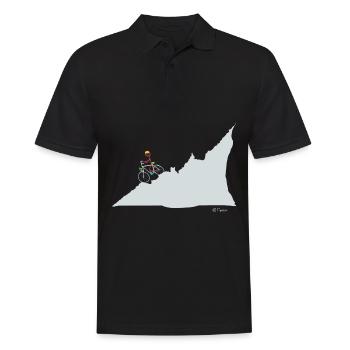 Chiffre de bâton de vélo de montagne, femme montagne nature sport - Polo Homme - noir - Devant - Kai (181cm)