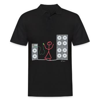Musik hören Strichmännchen Lautsprecher Boxen job - Männer Poloshirt - Schwarz - Vorne - Kai (181cm)