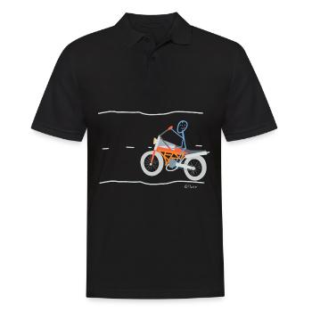 Bonhomme allumette moto vélo de motocross - Polo Homme - noir - Devant - Kai (181cm)