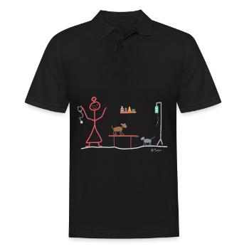 Tierarzt Strichmännchen, Frau Veterinärmedizin Job - Männer Poloshirt - Schwarz - Vorne - Kai (181cm)