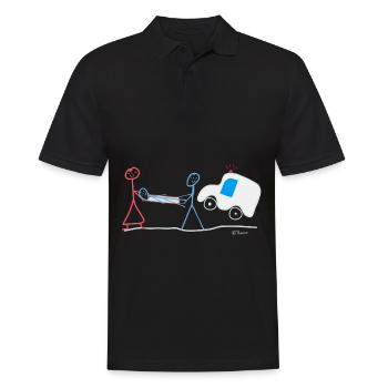 Sauvetage ambulancier homme-bâton, aide rapide - Polo Homme - noir - Devant - Kai (181cm)