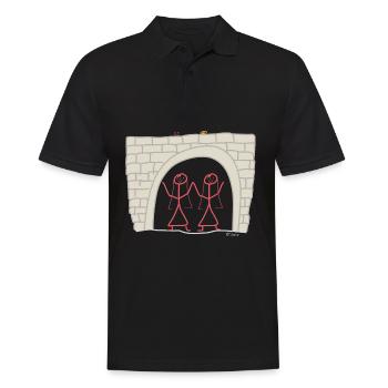 Heiraten Gleichgeschlechtlich Frau zusammen Ehe - Männer Poloshirt - Schwarz - Vorne - Kai (181cm)