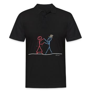 Heiraten Hochzeit Walzer tanzen Familie Freude - Männer Poloshirt - Schwarz - Vorne - Kai (181cm)