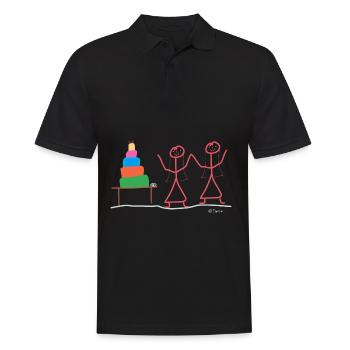 Akzeptanz Strichmännchen Ehe Gleichberechtigung - Männer Poloshirt - Schwarz - Vorne - Kai (181cm)