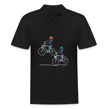 Strimane bike outing, sports job job - Men's Polo Shirt - black - Front - Kai (181cm)