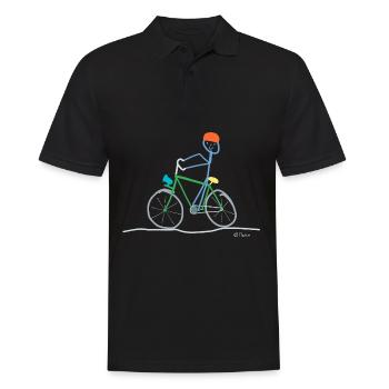 Bicycle stick figure, mobility sustainable - Men's Polo Shirt - black - Front - Kai (181cm)