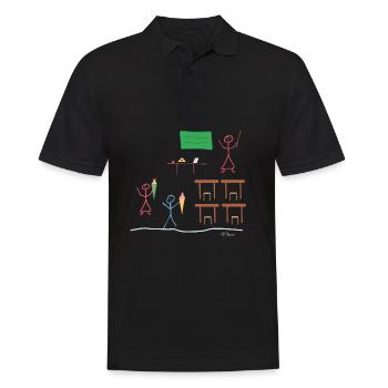 Chiffres de bâton de formation, de retour aux classes - Polo Homme - noir - Devant - Kai (181cm)