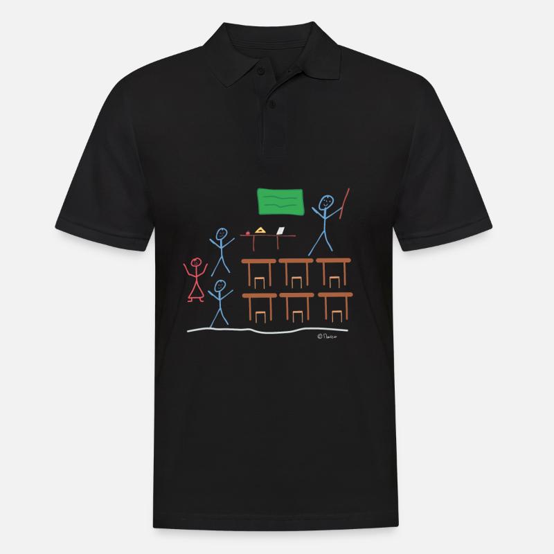 Stick Figure Class, école secondaire - Polo Homme - noir