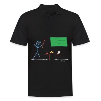 Stickman enseignant, profession enseignante - Polo Homme - noir - Devant - Kai (181cm)