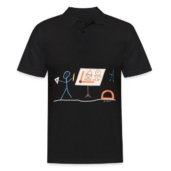 Dessinateur technique Stickman Designer - Polo Homme - noir - Devant - Kai (181cm)