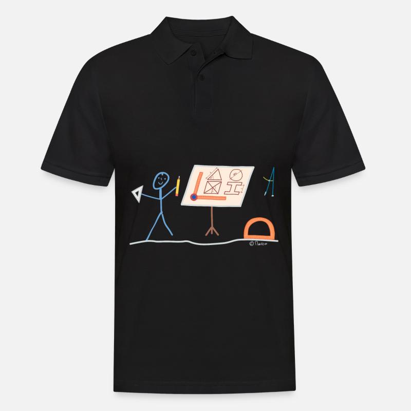 Technical Draftsman Stickman Designer - Men's Polo Shirt - black