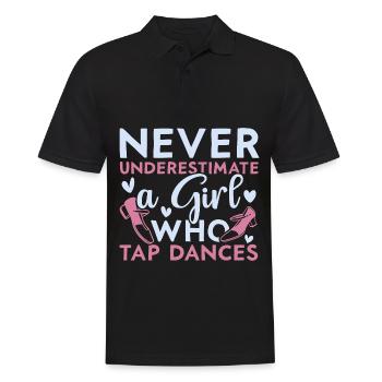 Ne sous-estimez jamais une fille qui tape - Polo Homme - noir - Devant - Kai (181cm)