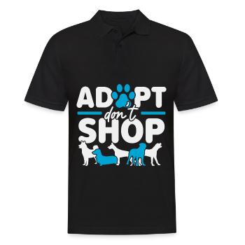 Adopt Don't Shop Tierretter Tierrechte - Männer Poloshirt - Schwarz - Vorne - Kai (181cm)