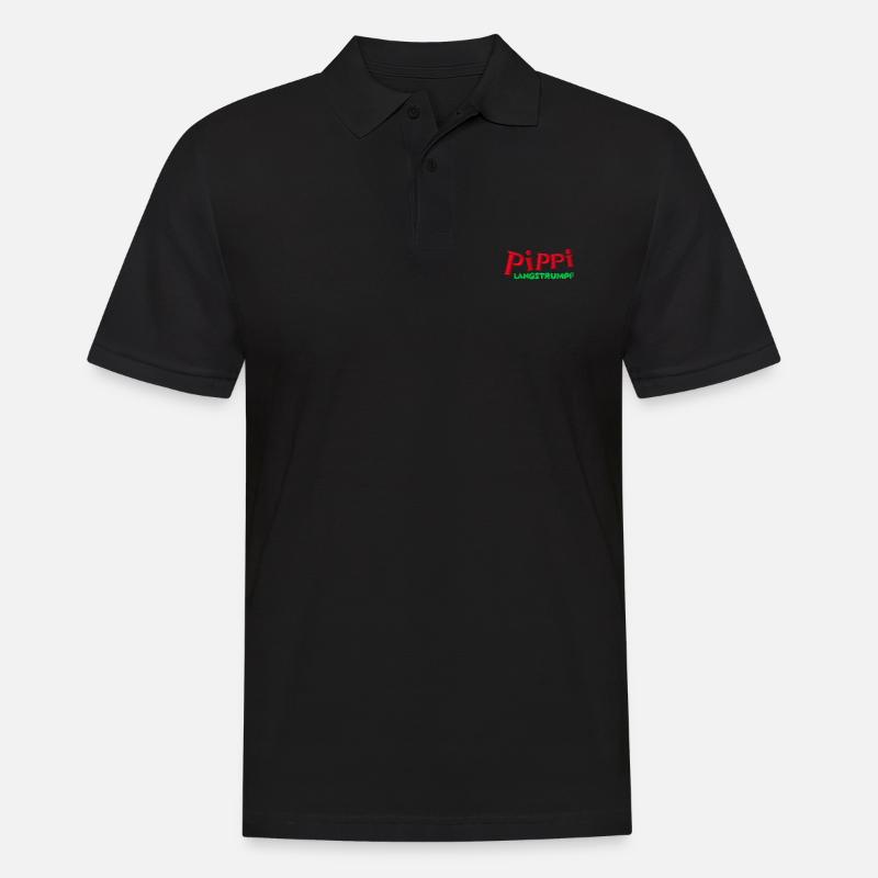 Pippi Langstrumpf Logo Stick - Männer Poloshirt - Schwarz