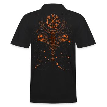 Road to Valhalla - Männer Poloshirt - Schwarz - Hinten - Kai (181cm)