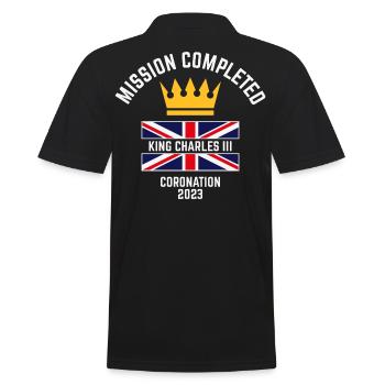 Mission Completed / King Charles 3rd (4C) - Men's Polo Shirt - black - Back - Kai (181cm)