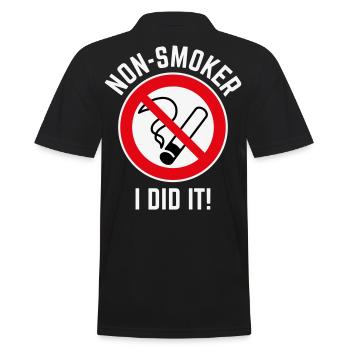 Non-fumeur – je l’ai fait! (3C / W) - Polo Homme - noir - Dos - Kai (181cm)